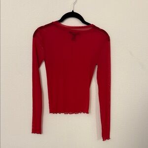 Forever 21 Vibrant Red Long Sleeve Top